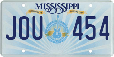 MS license plate JOU454
