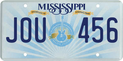 MS license plate JOU456