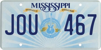MS license plate JOU467