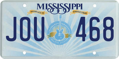 MS license plate JOU468