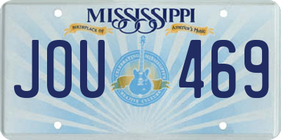 MS license plate JOU469