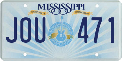 MS license plate JOU471