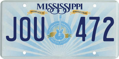 MS license plate JOU472