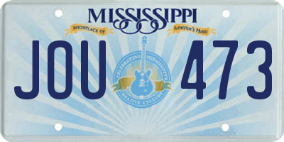 MS license plate JOU473