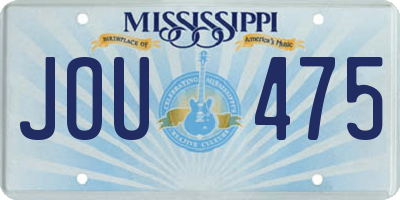MS license plate JOU475