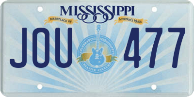MS license plate JOU477