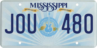 MS license plate JOU480