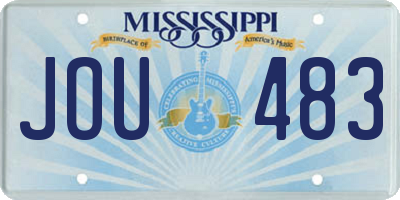 MS license plate JOU483