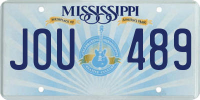 MS license plate JOU489