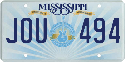 MS license plate JOU494