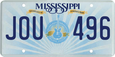 MS license plate JOU496