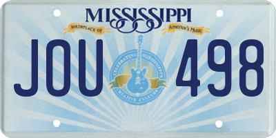 MS license plate JOU498