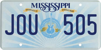 MS license plate JOU505