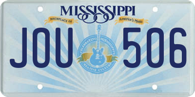 MS license plate JOU506
