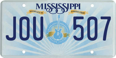 MS license plate JOU507