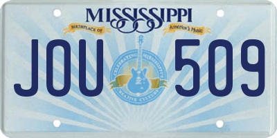 MS license plate JOU509