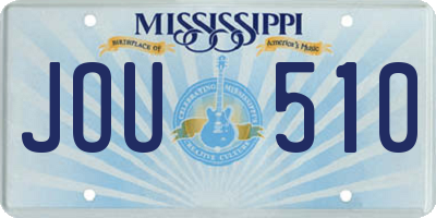 MS license plate JOU510