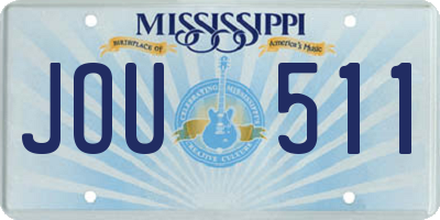 MS license plate JOU511
