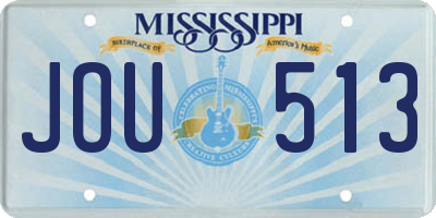MS license plate JOU513