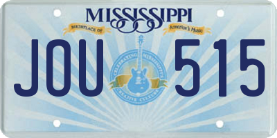 MS license plate JOU515