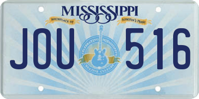 MS license plate JOU516