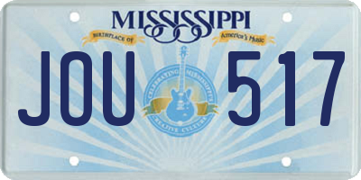 MS license plate JOU517