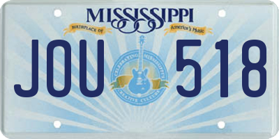 MS license plate JOU518
