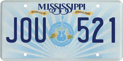 MS license plate JOU521