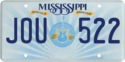 MS license plate JOU522