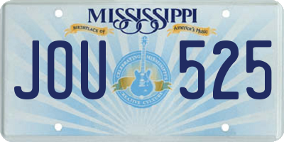 MS license plate JOU525