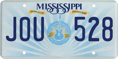 MS license plate JOU528