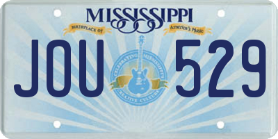 MS license plate JOU529