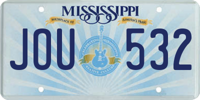 MS license plate JOU532