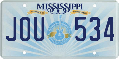 MS license plate JOU534