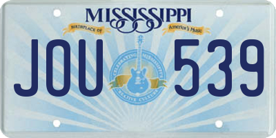 MS license plate JOU539