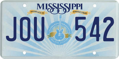 MS license plate JOU542