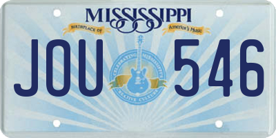 MS license plate JOU546