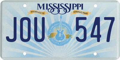 MS license plate JOU547