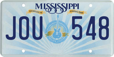 MS license plate JOU548