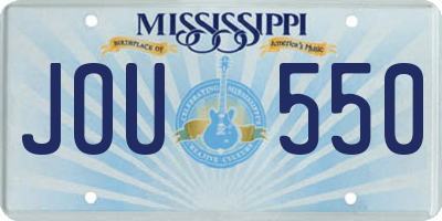 MS license plate JOU550