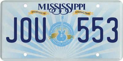 MS license plate JOU553