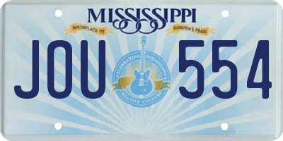 MS license plate JOU554