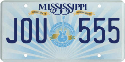 MS license plate JOU555