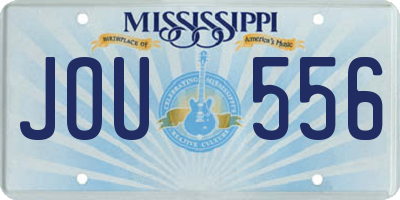 MS license plate JOU556