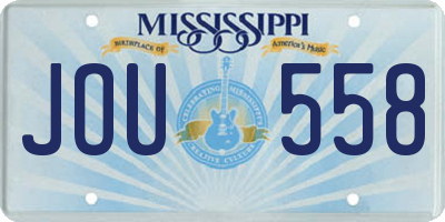 MS license plate JOU558