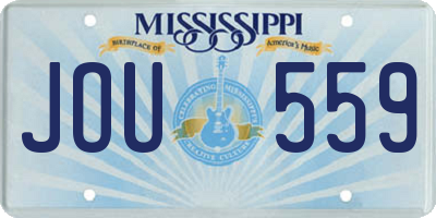 MS license plate JOU559