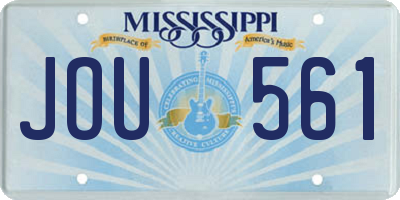 MS license plate JOU561