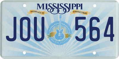 MS license plate JOU564