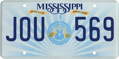 MS license plate JOU569