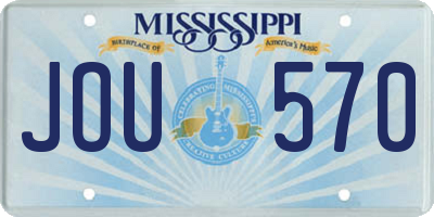 MS license plate JOU570